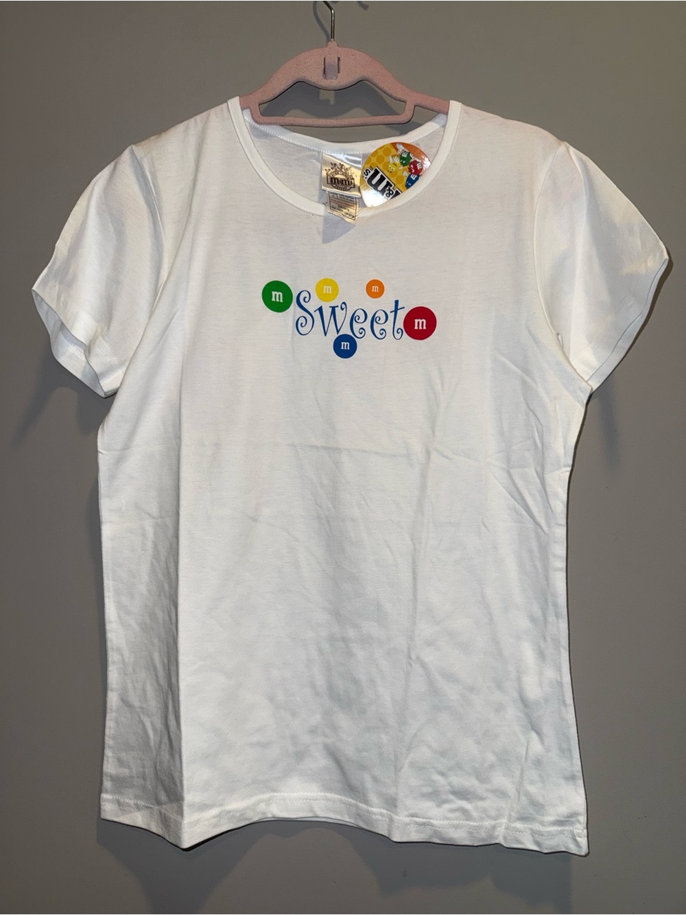 M&M'S White 'Sweet' Graphic Tee with Multicolor Candy Dots